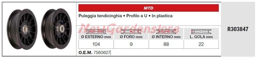 Puleggia tendicinghia mtd - tendicinghia,